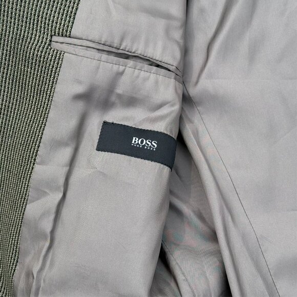 Hugo Boss Hopsack Blazer Wool Tweed Sport Coat Brown Einstein 44R - Picture 8 of 10